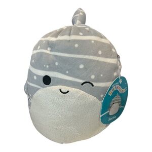 Squishmallow 7.5 Sachie Whale Shark Plush Gray Ombre Sea Creature NWT